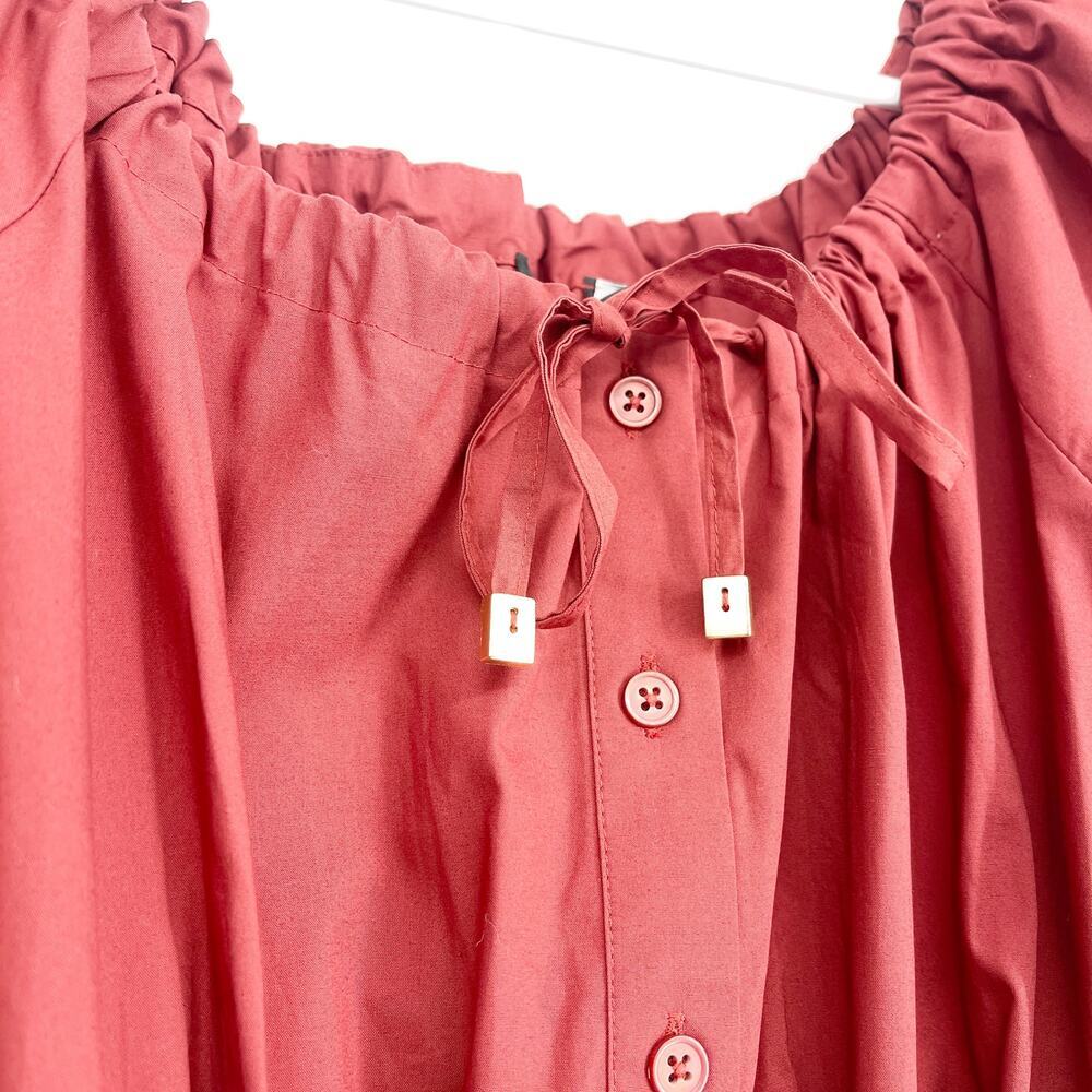J.Crew Cinched-waist shirt-dress in Brilliant Red Size 4 NWT - Picture 5 of 9